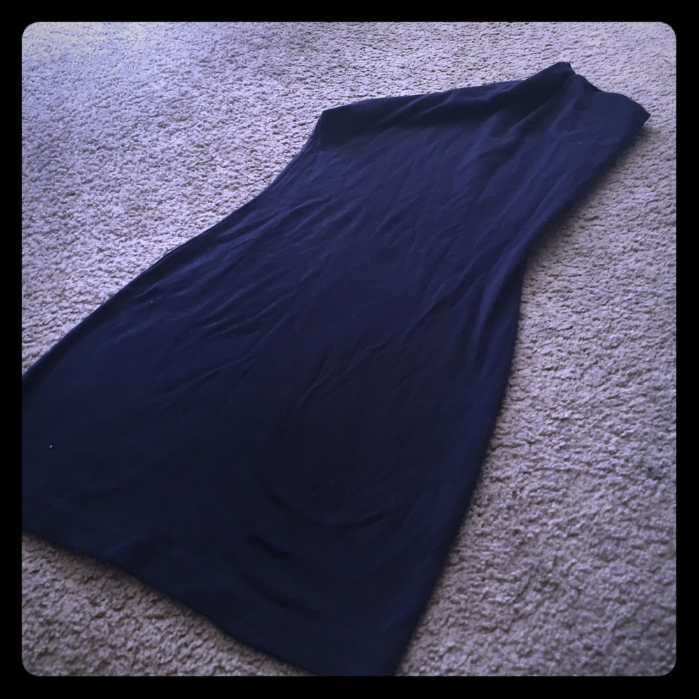 Navy American Apparel one shoulder asymmetric/asymmetrical dress